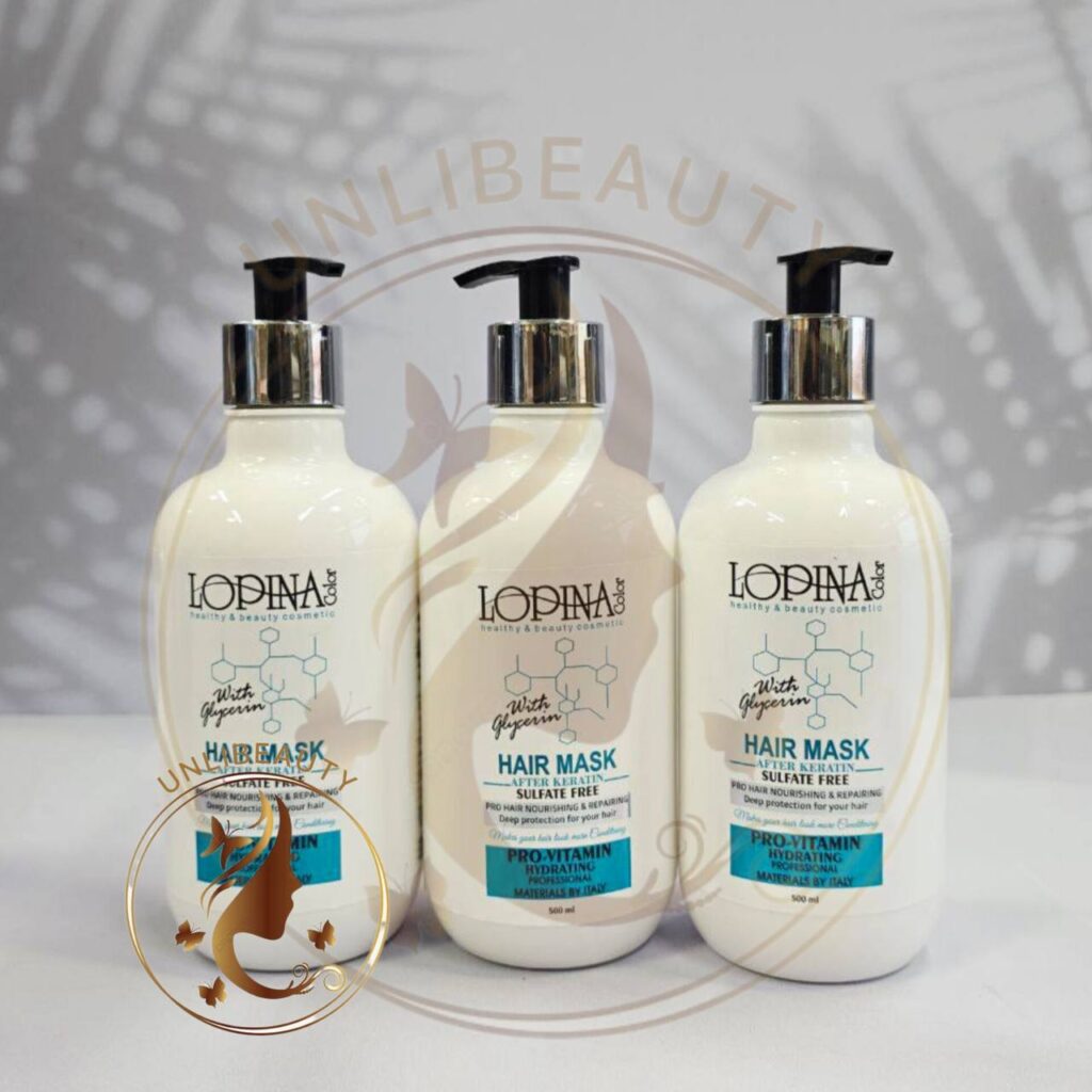 ماسک مو بعد از کراتین لوپینا کالر مدل پروویتامین ۵۰۰ میل مناسب موهای خشک و چرب