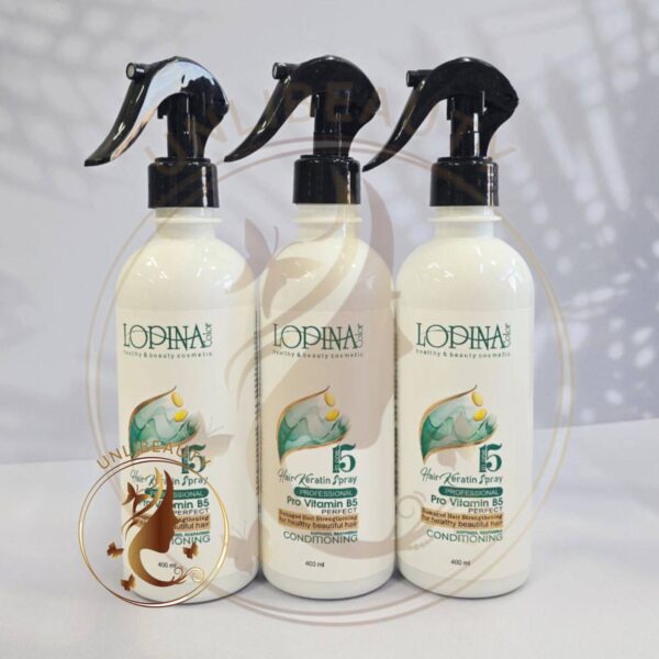 اسپری کراتین مو ۱۵ کاره لوپینا حجم ۴۰۰ میلی لیتر – احیا و آبرسان قوی بدون نیاز به آبکشی