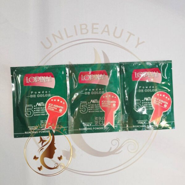 پودر دکلره ساشه‌ای لوپینا مدل آیس با عصاره جلبک دریایی، بدون غبار و با حس خنکی، موها را بدون آسیب تا پایه‌های روشن دکلره می‌کند.