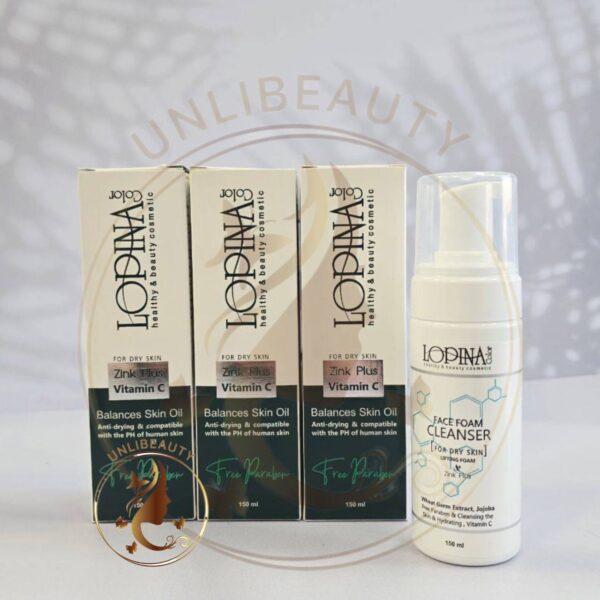 فوم شستشو صورت لوپینا کالر ۱۵۰ میلی‌لیتر – پاک‌کننده پوست چرب و خشک با زینک و ویتامین C